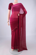 Multi Color Mysore Chiffon Saree with Ombre design on the body and Plain Border.  displayed on a mannequin