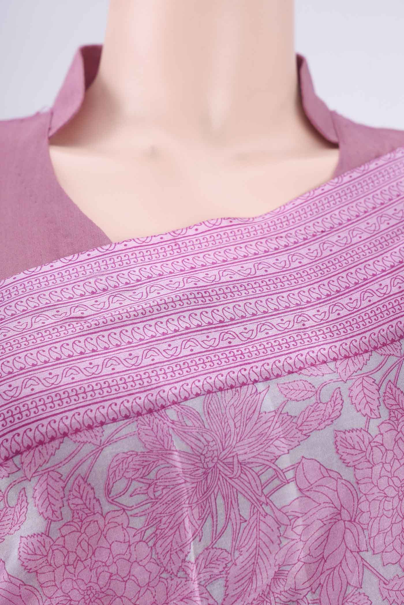 Border image of Grey Printed Silk Saree with Printed design on the body and Printed Border. 
