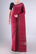 Pure Silk Dark Pink Kanjivaram Saree with Thread Butta on the body and Thread Border.  displayed on a mannequin