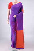 Pure Silk Pure Zari Multi Color Kanchipuram Saree with Half And Half on the body and Without Border.  displayed on a mannequin