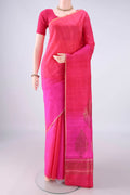 Multi Color Banarasi Tussar Saree with Ombre design on the body and Zari Border.  displayed on a mannequin