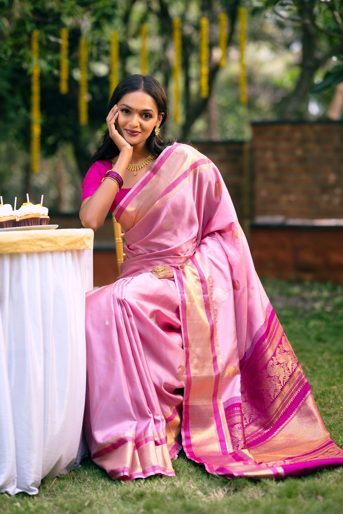 Amudhai - Pink Kanchipuram Silk Saree