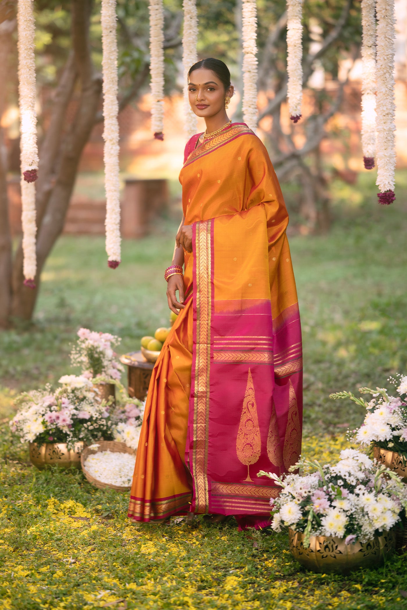 Aathira - Mustard Yellow Kanchipuram Silk Saree