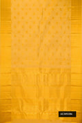 Mehandi Green Dual Tone Kanchipuram Silk Saree with Zari Brocade on the body and Zari Border.  displayed on a mannequin