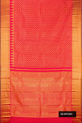 Pink Dual Tone Kanchipuram Silk Saree with Zari Brocade on the body and Zari Border.  displayed on a mannequin