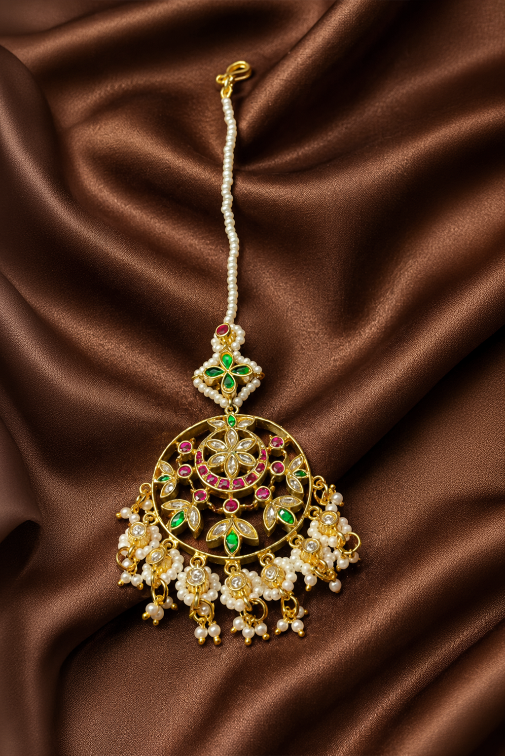 Emerald Trellis Gold Plated Choker Necklace Set
