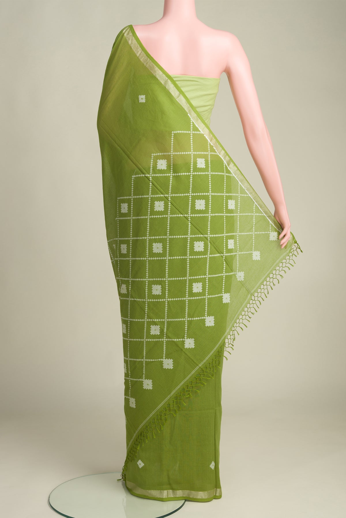 Suchitra-Green Bengal Cotton Saree