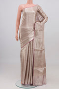 Pink Banarasi Silk Saree with Zari Brocade on the body and Zari Border displayed on a mannequin