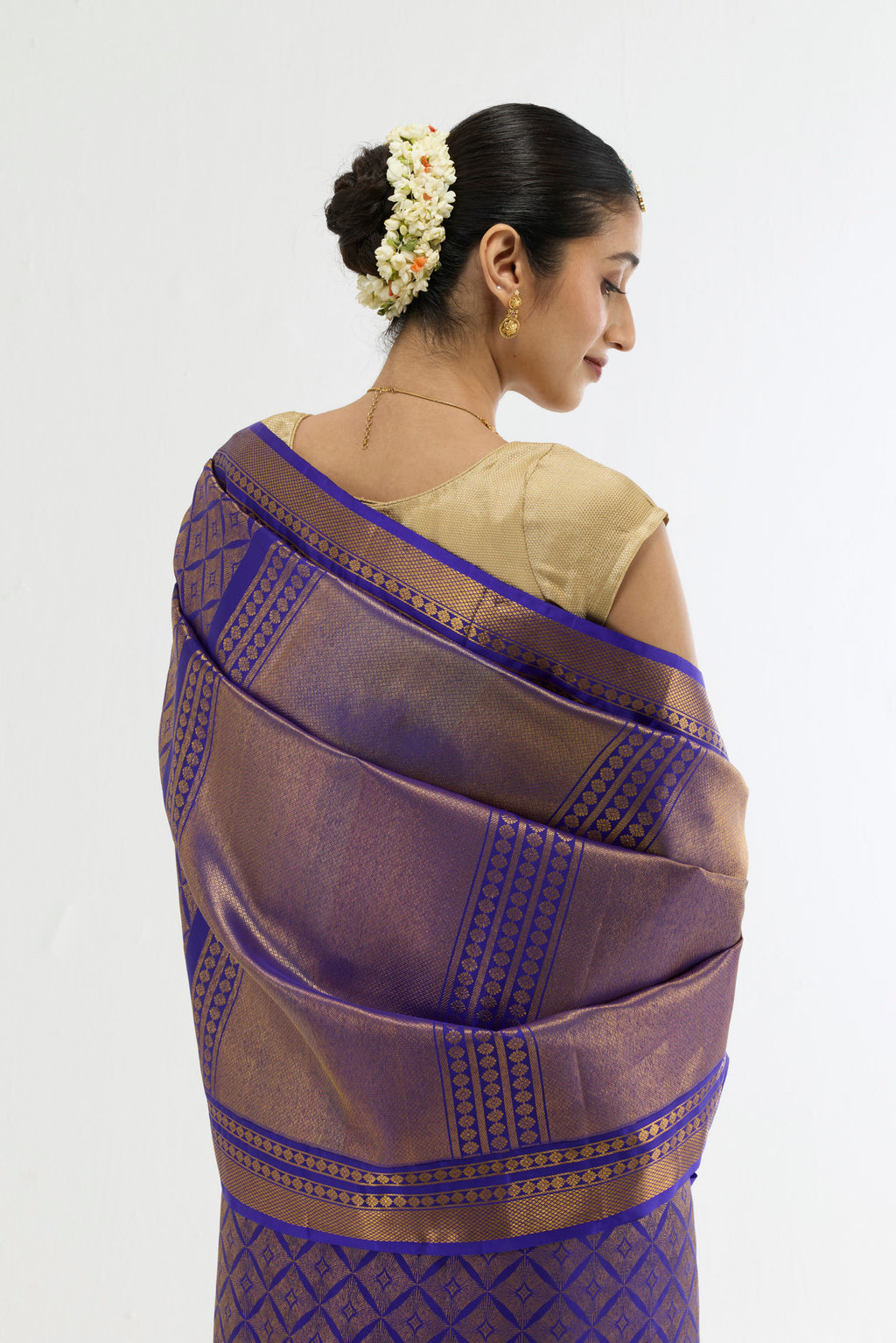 Sonakshi- Royal Blue Pure Silk Kanchipuram Saree