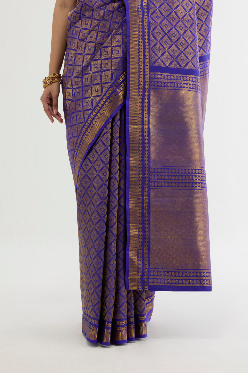 Sonakshi- Royal Blue Pure Silk Kanchipuram Saree