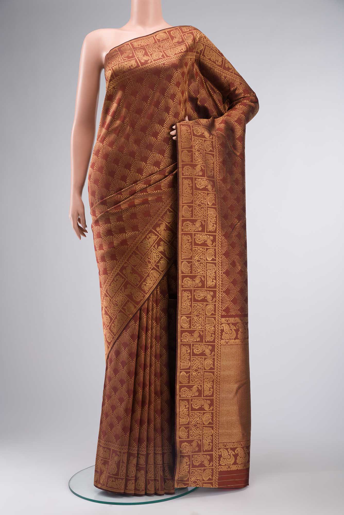 Tara-Maroon Kanchipuram Silk Saree