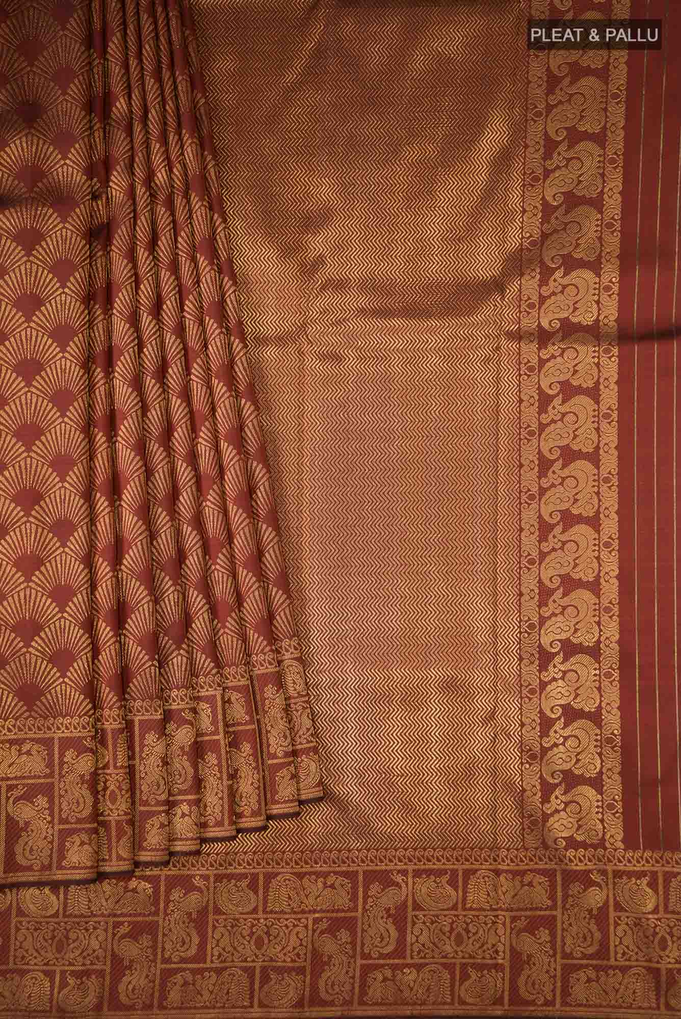 Tara-Maroon Kanchipuram Silk Saree
