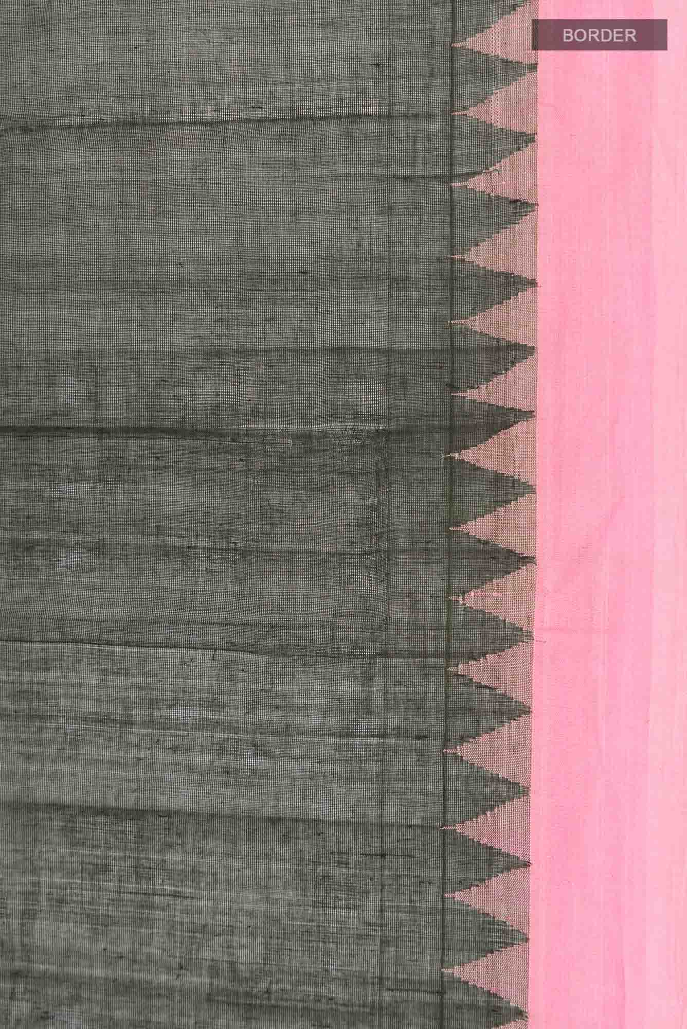 Border image of Green Orissa Cotton Saree with Plain Body and Plain Border. 