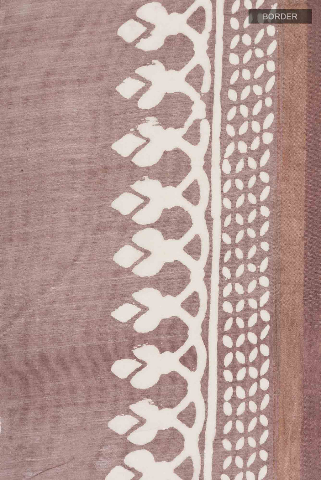 Border image of Mauve Maheshwari Silk Cotton Saree with Printed design on the body and Printed Border. 