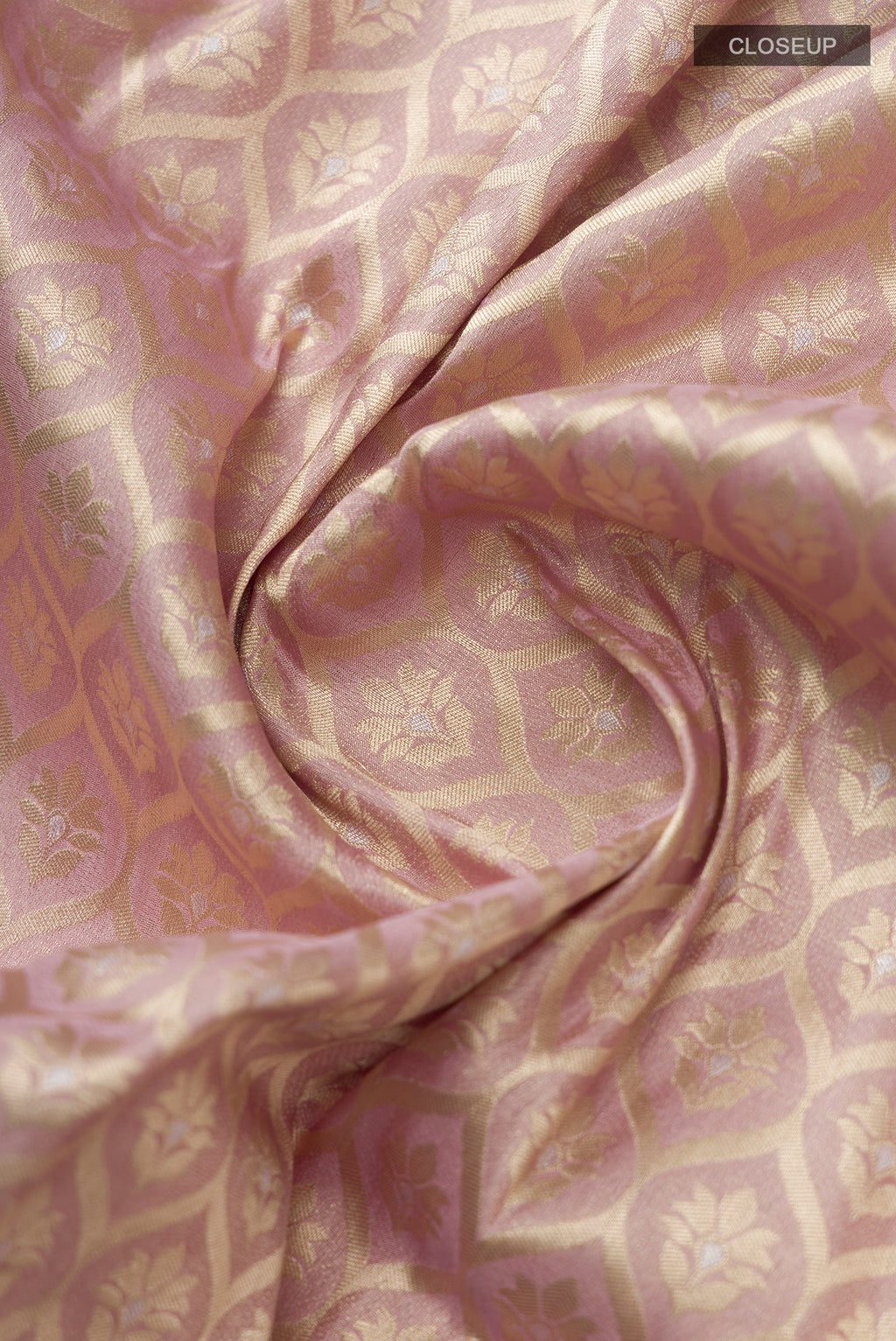 Antara-Rose Gold Banarasi Silk Saree