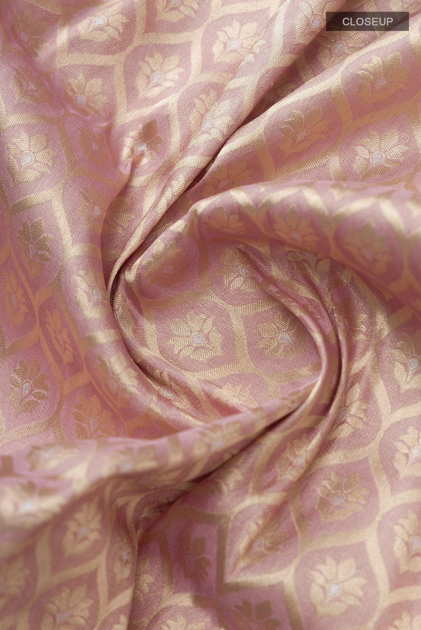 Antara-Rose Gold Banarasi Silk Saree
