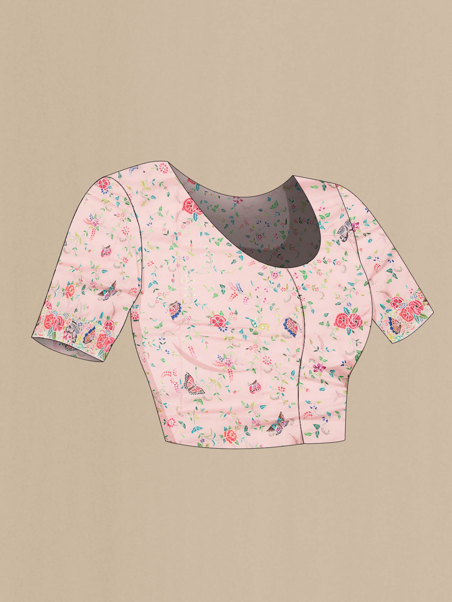 Peach Pure Organza Silk Saree