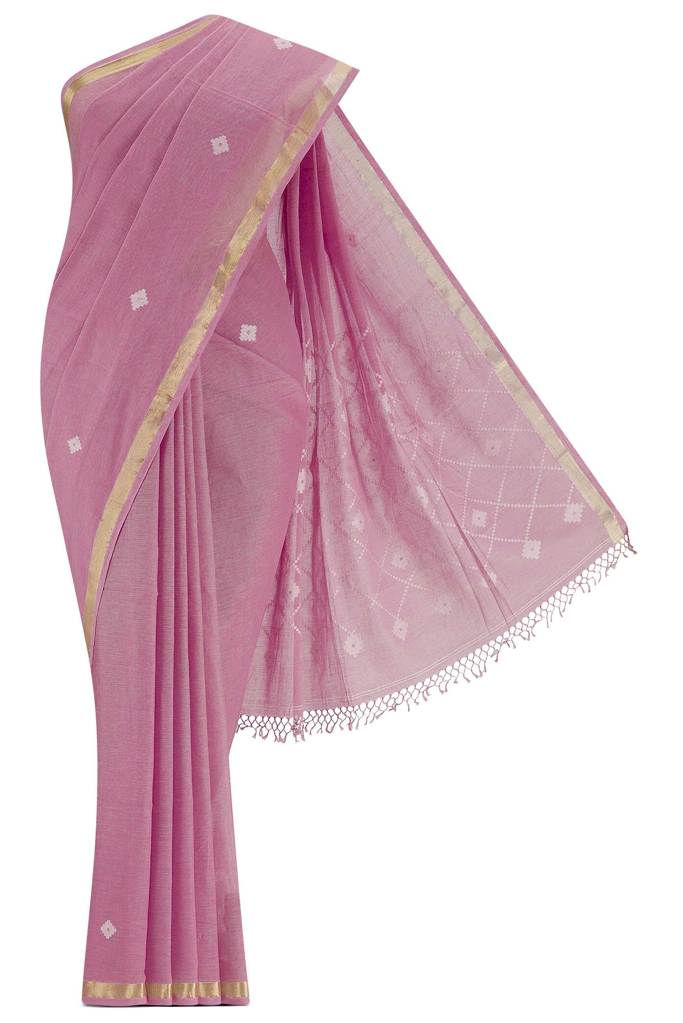 Suchitra-Light Pink Bengal Cotton Saree