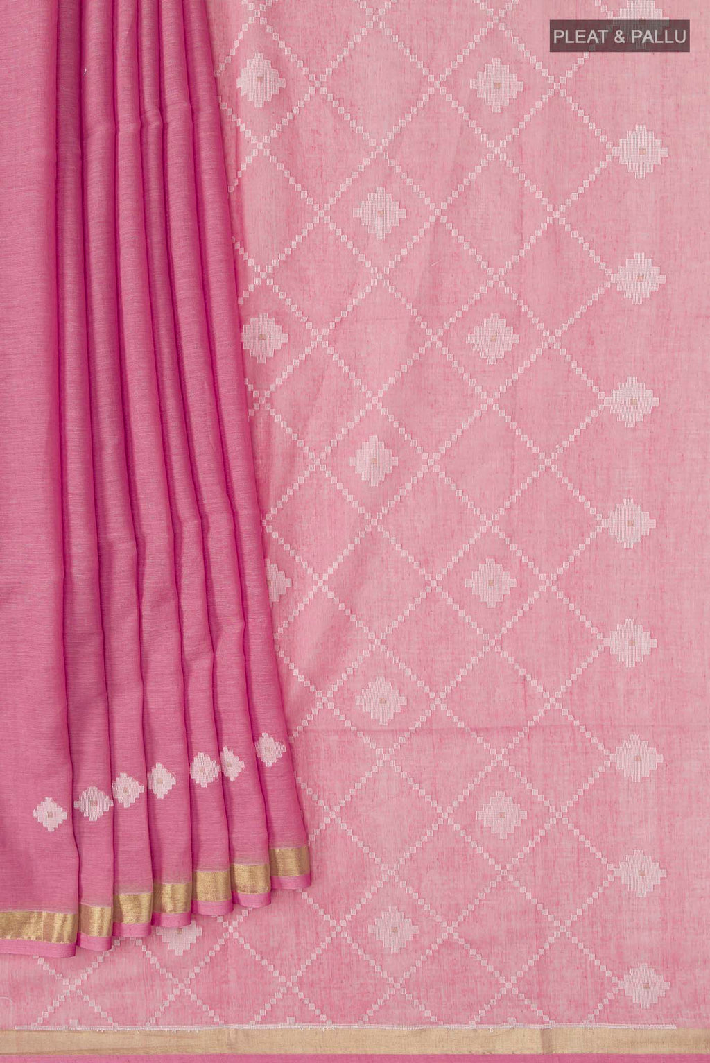 Suchitra-Light Pink Bengal Cotton Saree