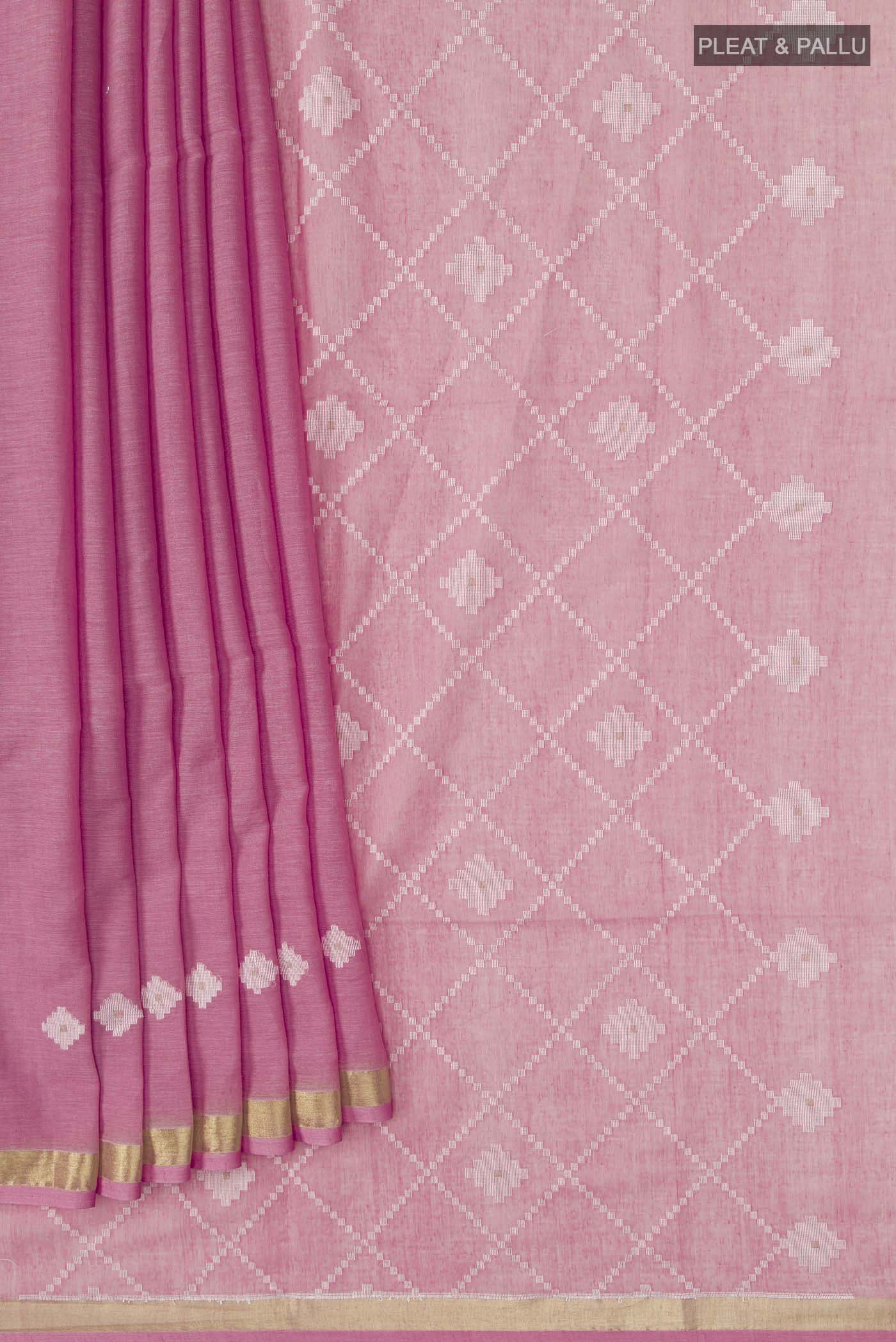 Suchitra-Light Pink Bengal Cotton Saree