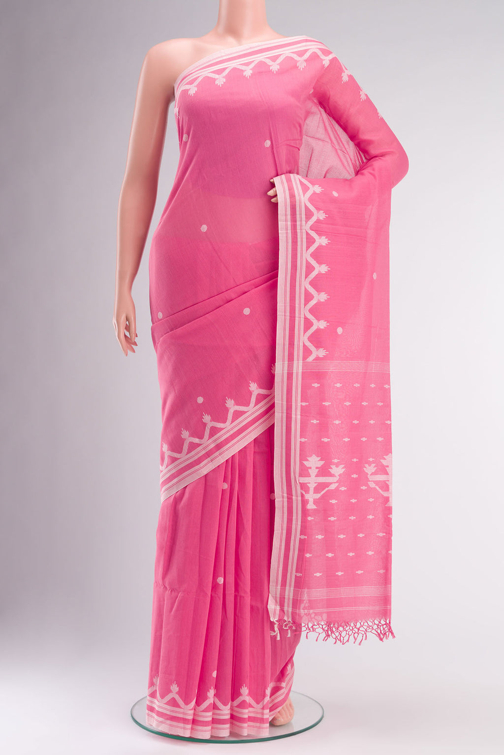 Pink Bengal Cotton Saree
