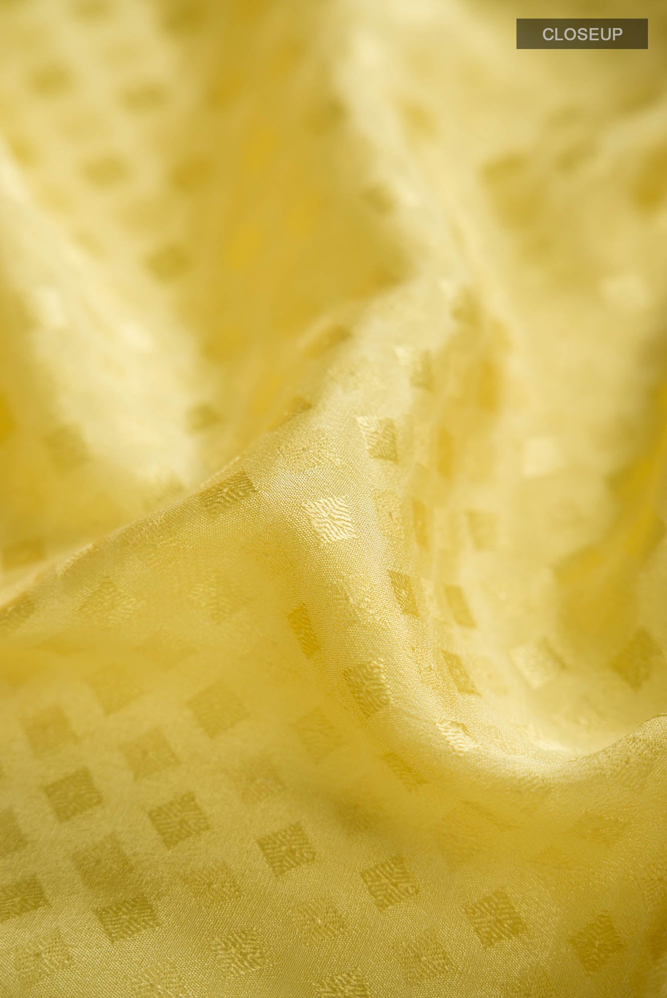 Yellow Mysore Crepe Saree