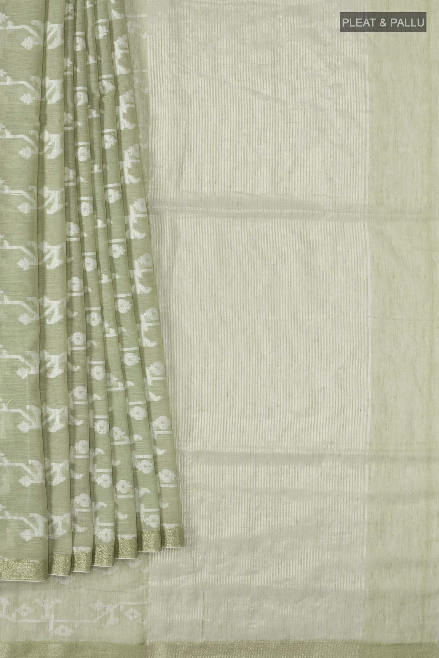 Kadambini-Light Green Bengal Cotton Saree