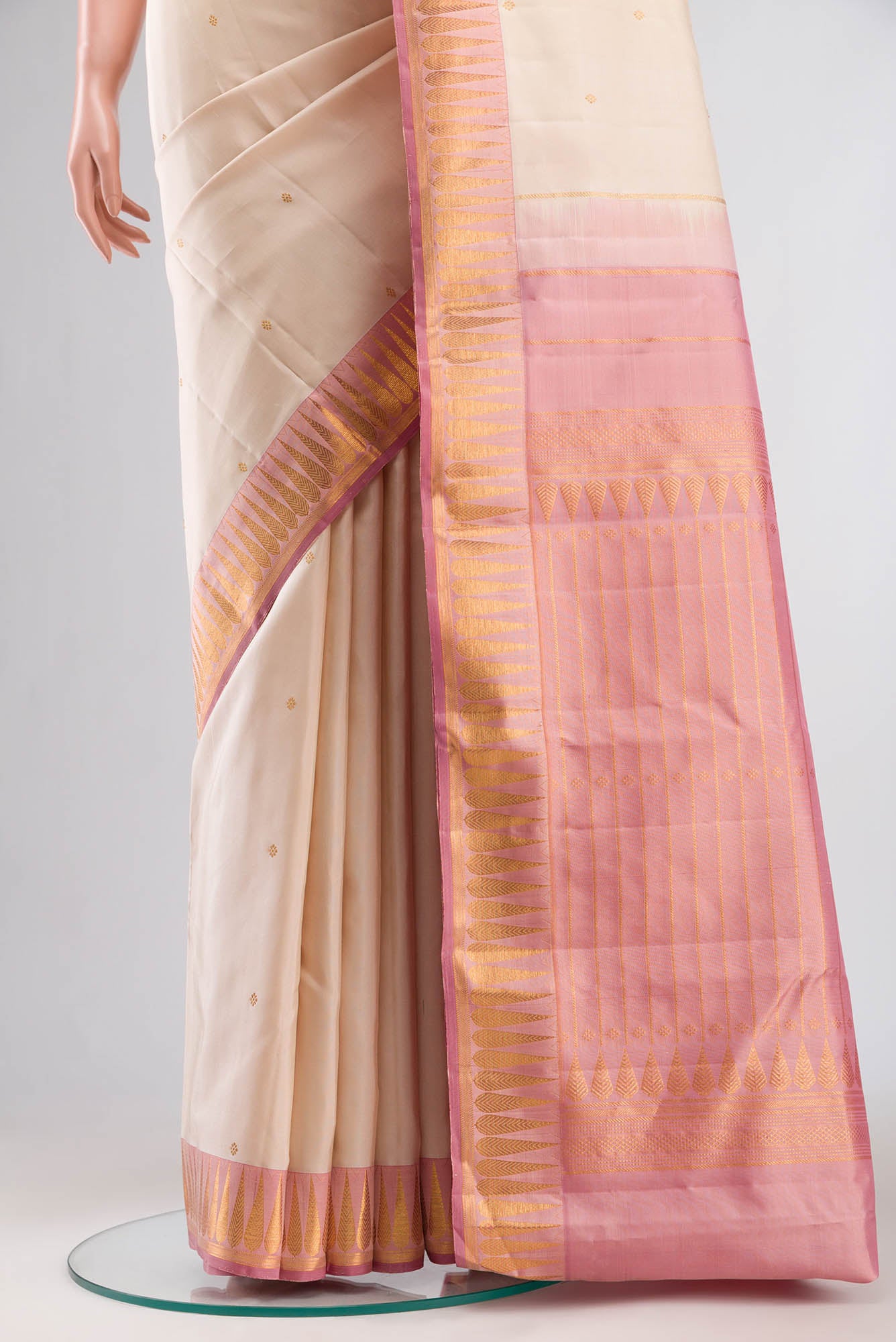 Amara-Cream Kanchipuram Silk Saree