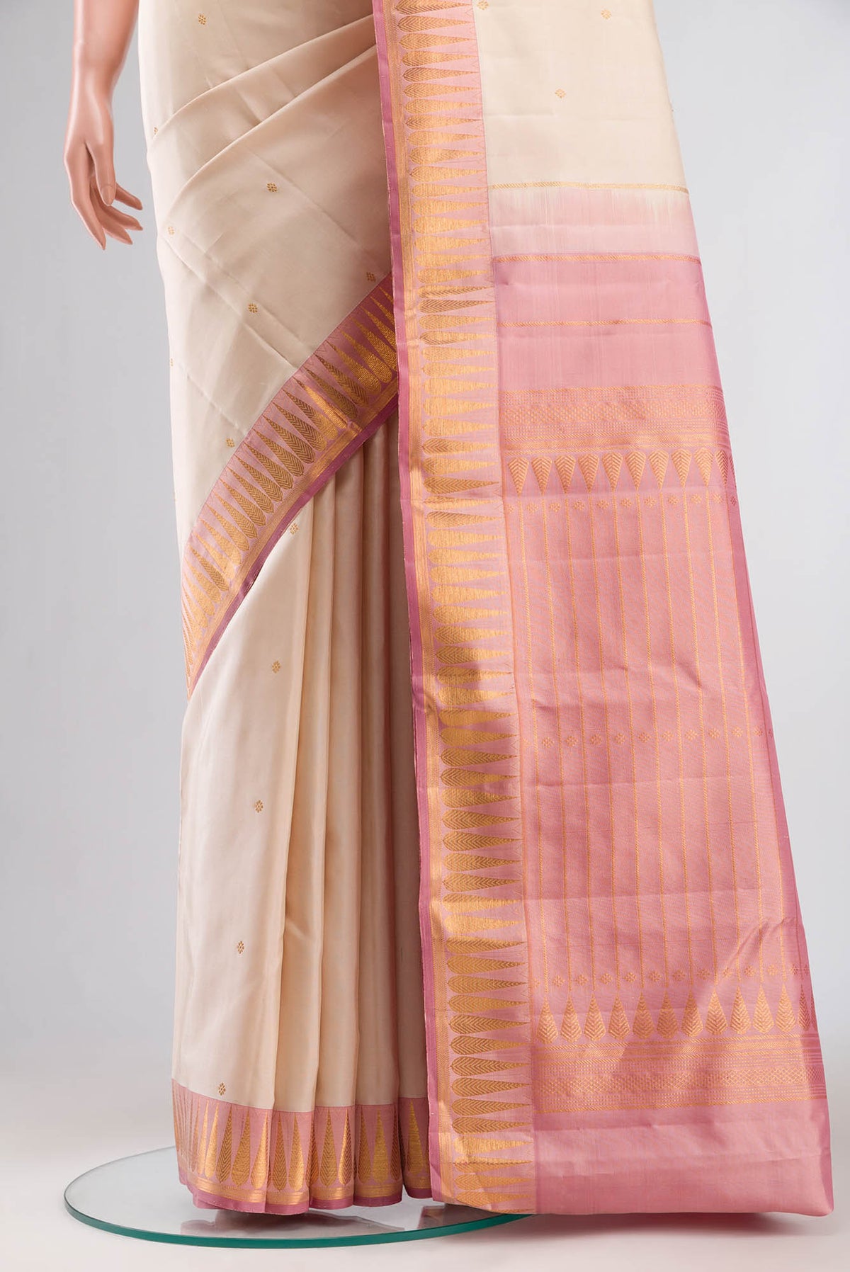 Amara-Cream Kanchipuram Silk Saree