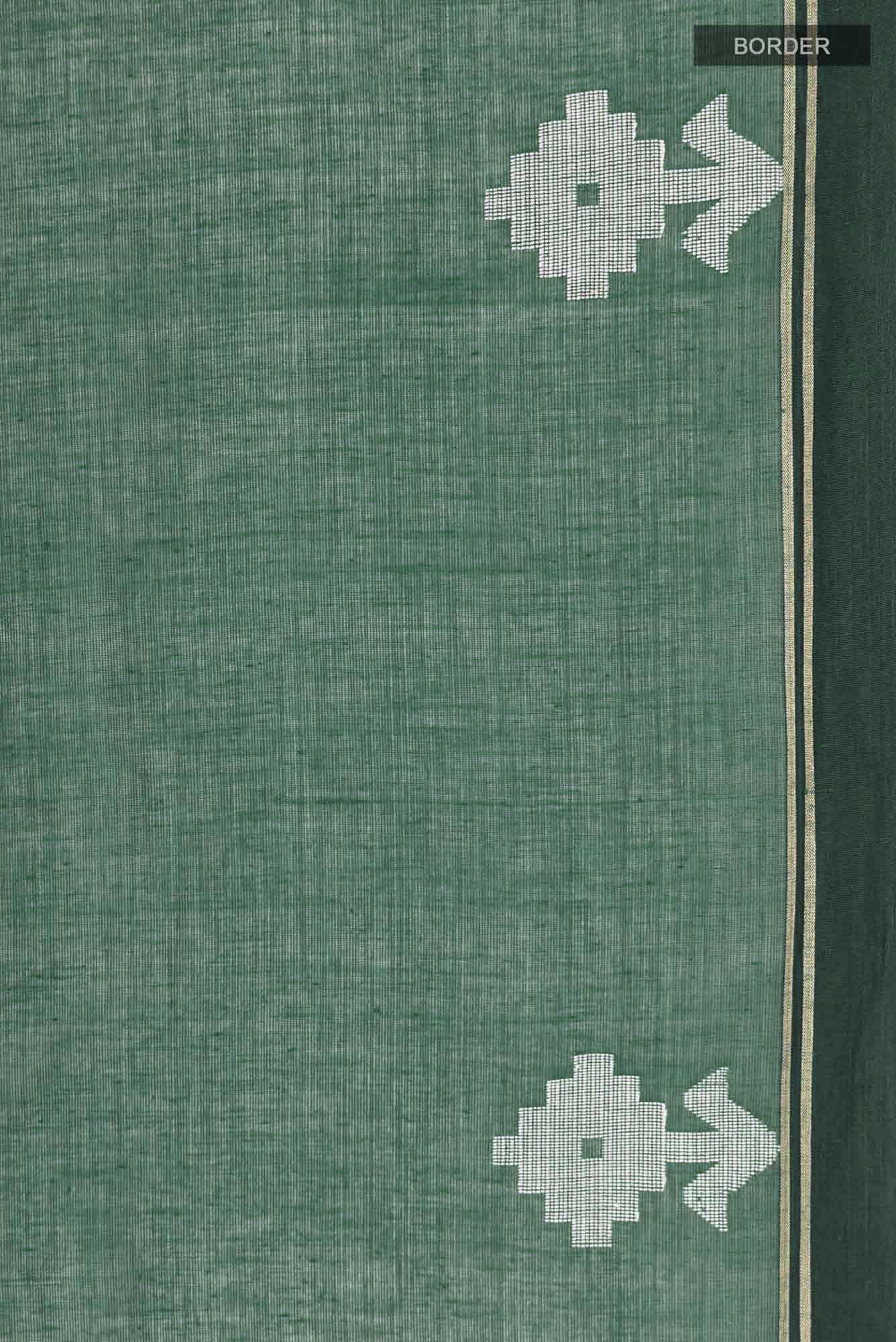 Anuradha-Bluish Green Bengal Cotton saree