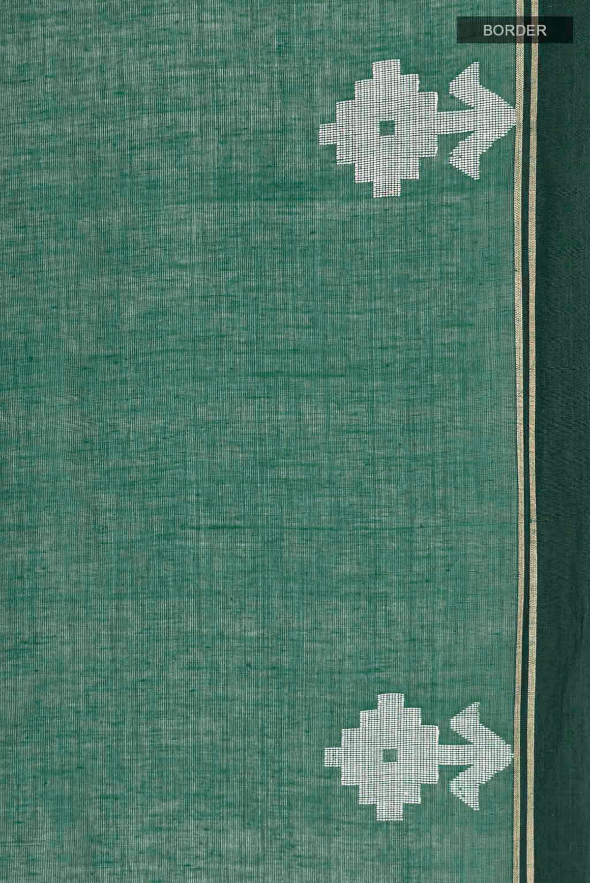 Anuradha-Bluish Green Bengal Cotton saree