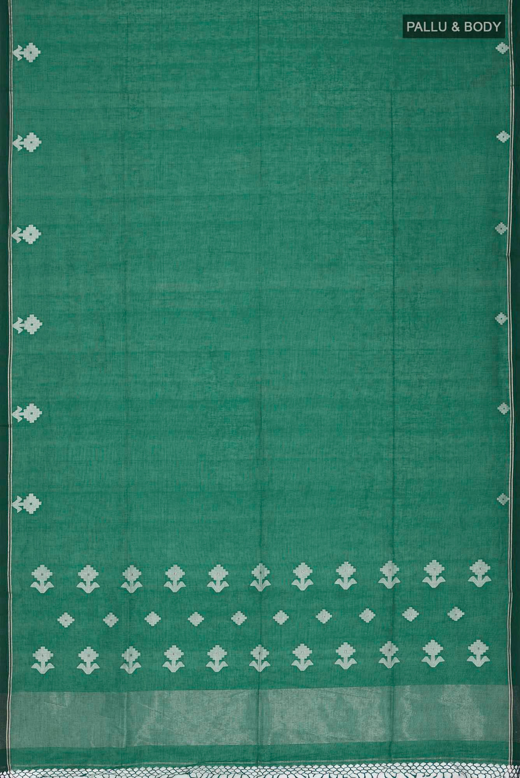 Anuradha-Bluish Green Bengal Cotton saree