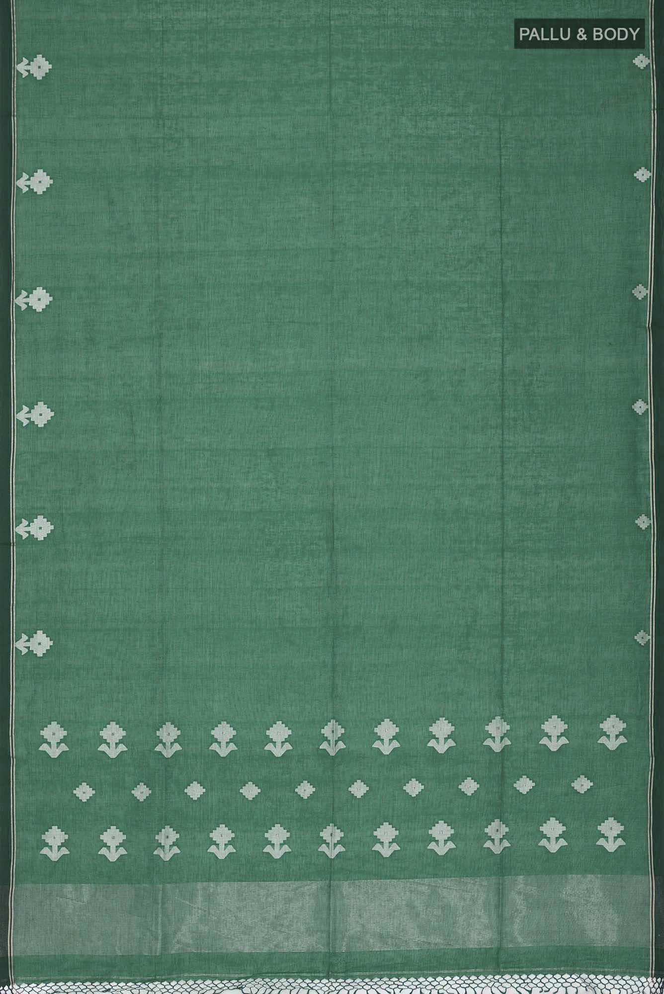 Anuradha-Bluish Green Bengal Cotton saree