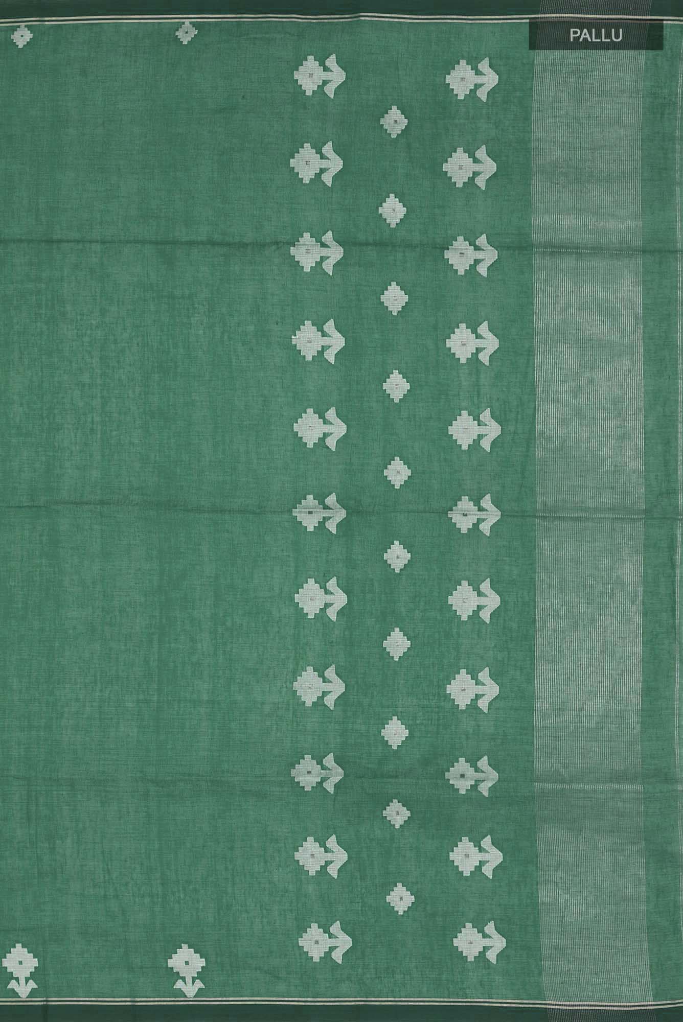 Anuradha-Bluish Green Bengal Cotton saree