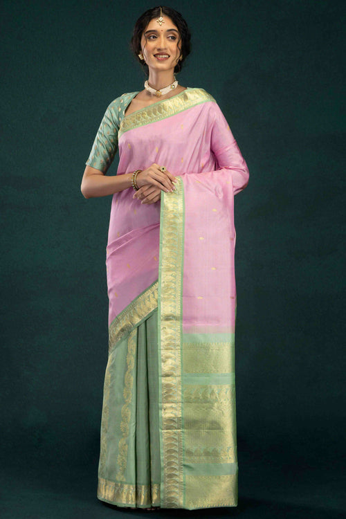 Buy Mehandi Green Raw Silk Saree Online – Nalli Silk Sarees Pvt Ltd