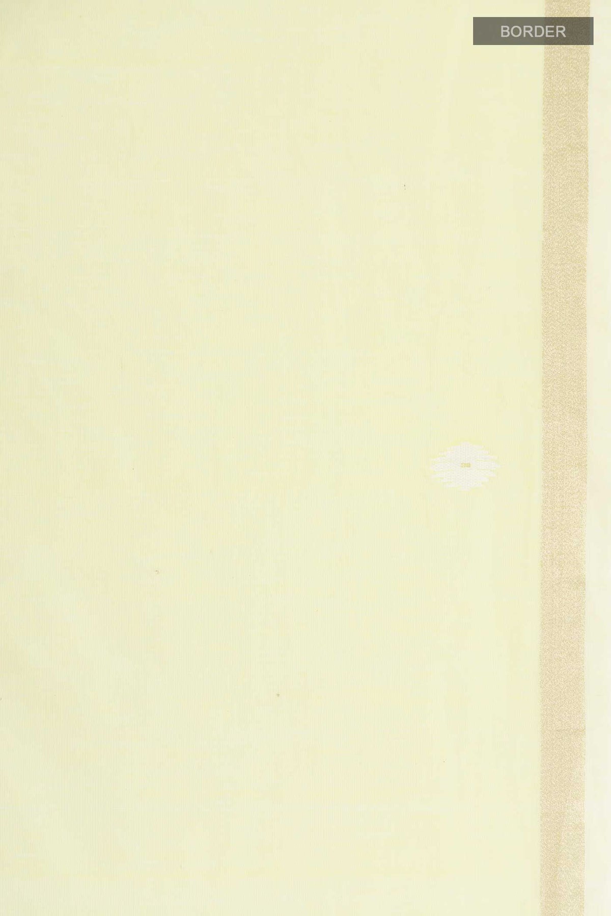 Border image of Lemon Yellow Bengal Cotton Saree with Jamdani on the body and Zari Border