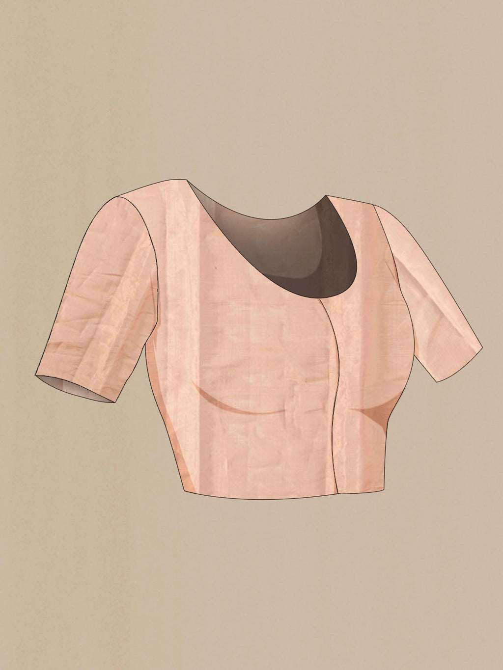 Close up image of the blouse of Bahar, crafted in silk organza, features delicate pani-zari enriched with zardozi, gota work, and dabka embroidery Its defining element is an off-center floral vine running vertically through the body, breaking symmetry with quiet intent Inspired by Art Nouveau?s flowing lines, the vine is rendered in slender leaves, zari chain-stitched stems, and alternating gota and zardozi flowers The pallu trails gently onto the body in scattered embroidered blooms