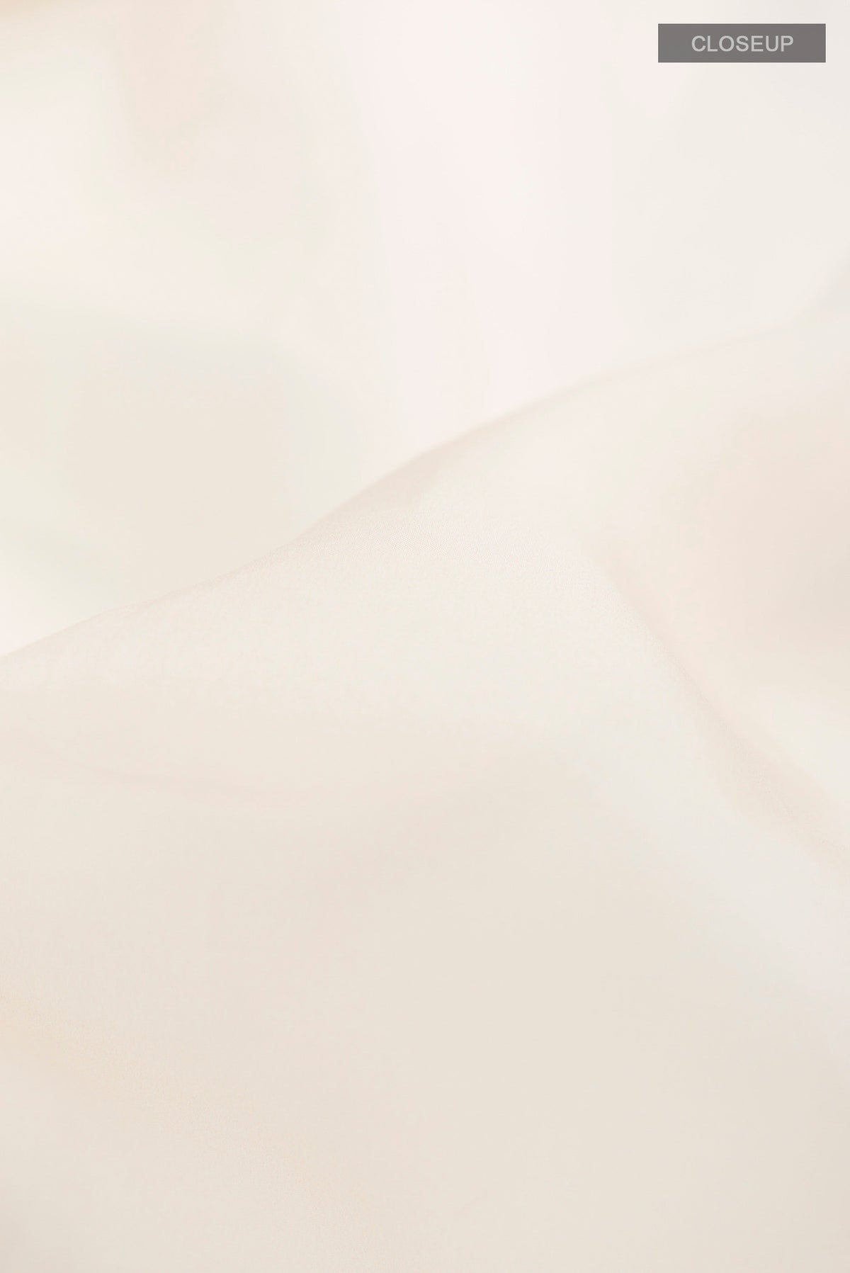 Close up of Cream Organza Silk Saree with Plain Body and Embroidery Border displaying folds