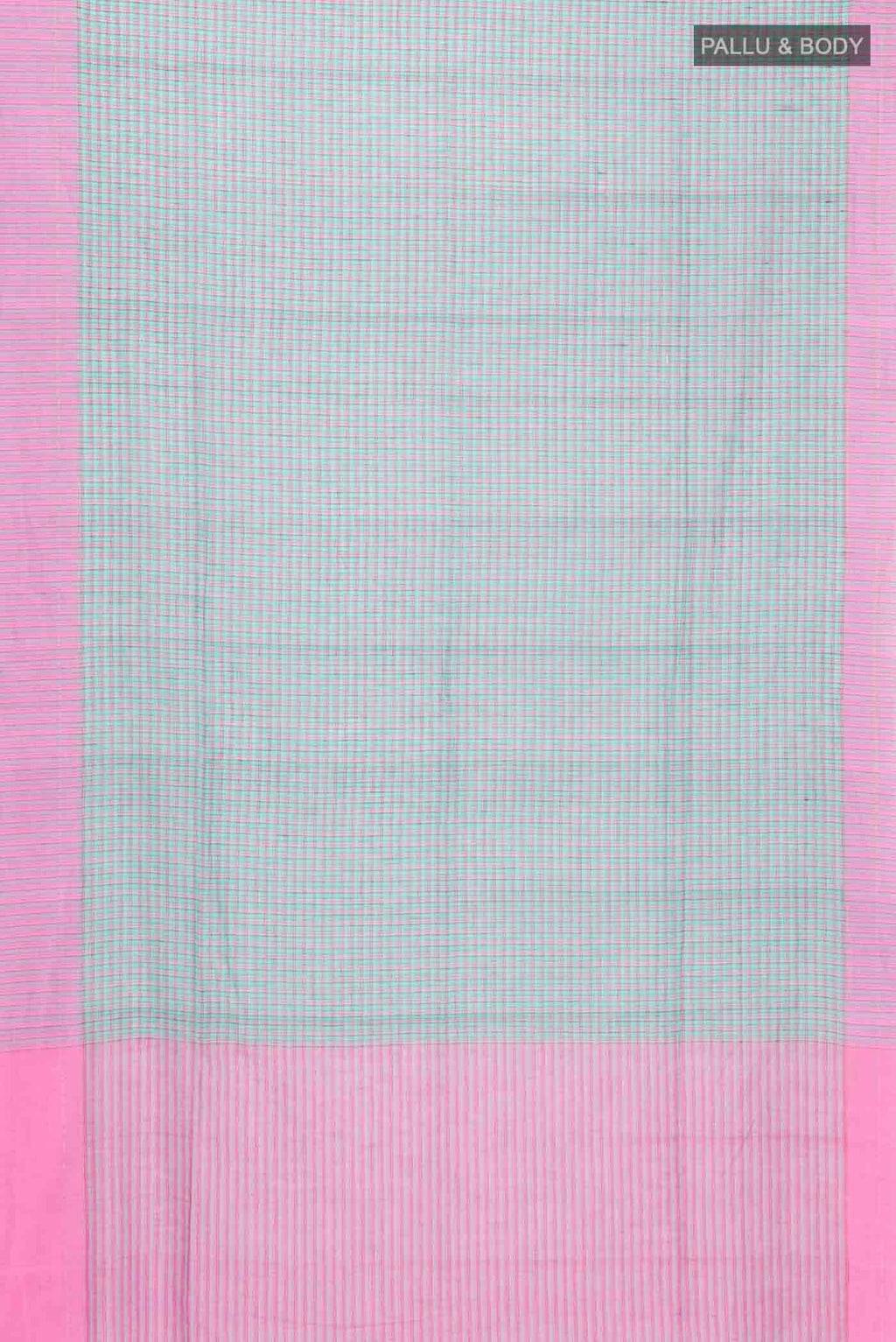 Flat view of Patang features fine multi-coloured checks woven using four harmonious hues, creating a lively yet balanced design Translating to ?te)n Hindi, the saree reflects the light, easy spirit of a patang gliding across an open sky The border and pallu are minimal, finished with delicate zari accents that add subtle richness With its balanced play of colour, it makes for a breathable, comfortable drape