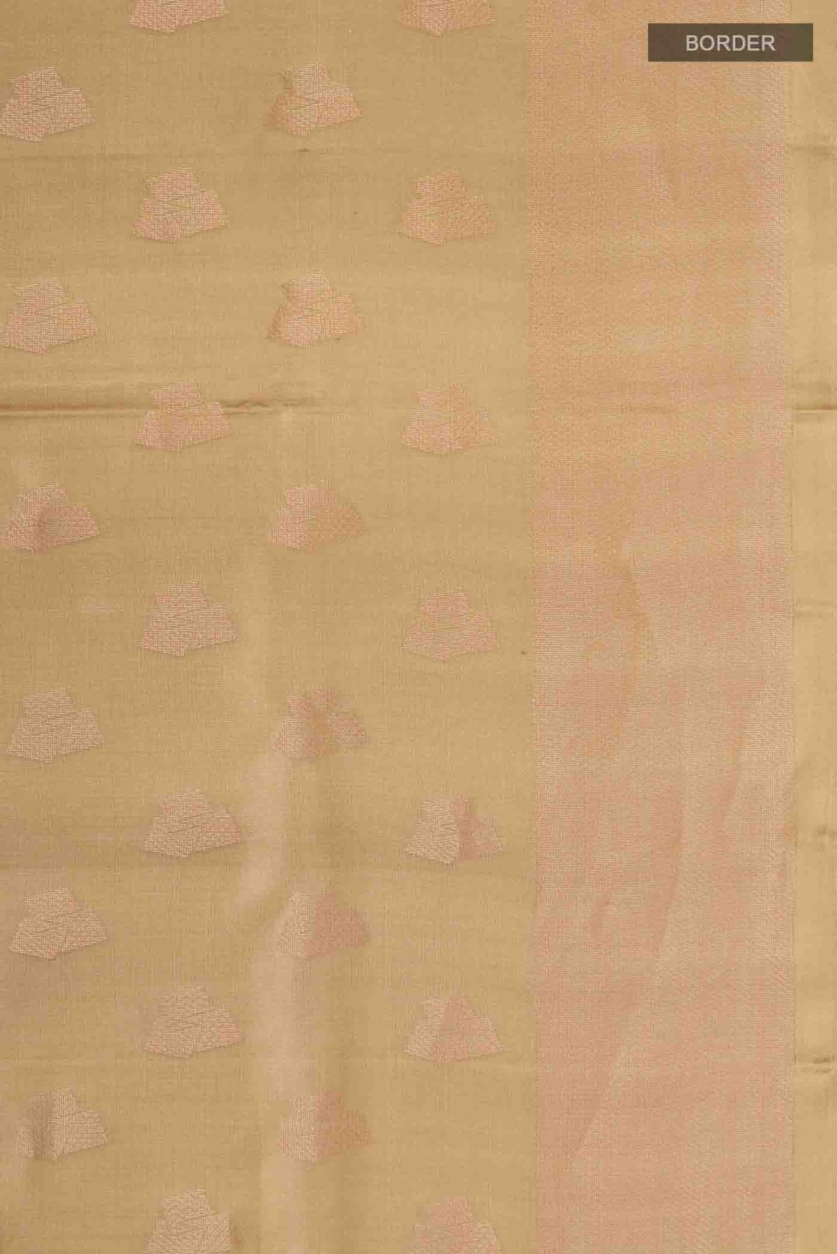 Border image of Beige Soft Silk Saree with Zari Butta on the body and Zari Border