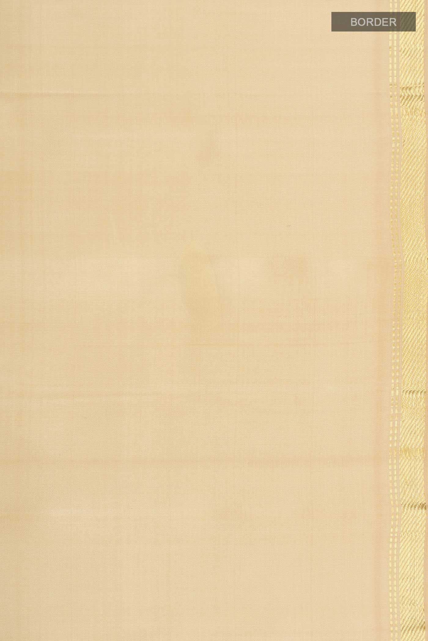 Border image of Sandal Kanchipuram Silk Saree with Plain Body and Zari Border