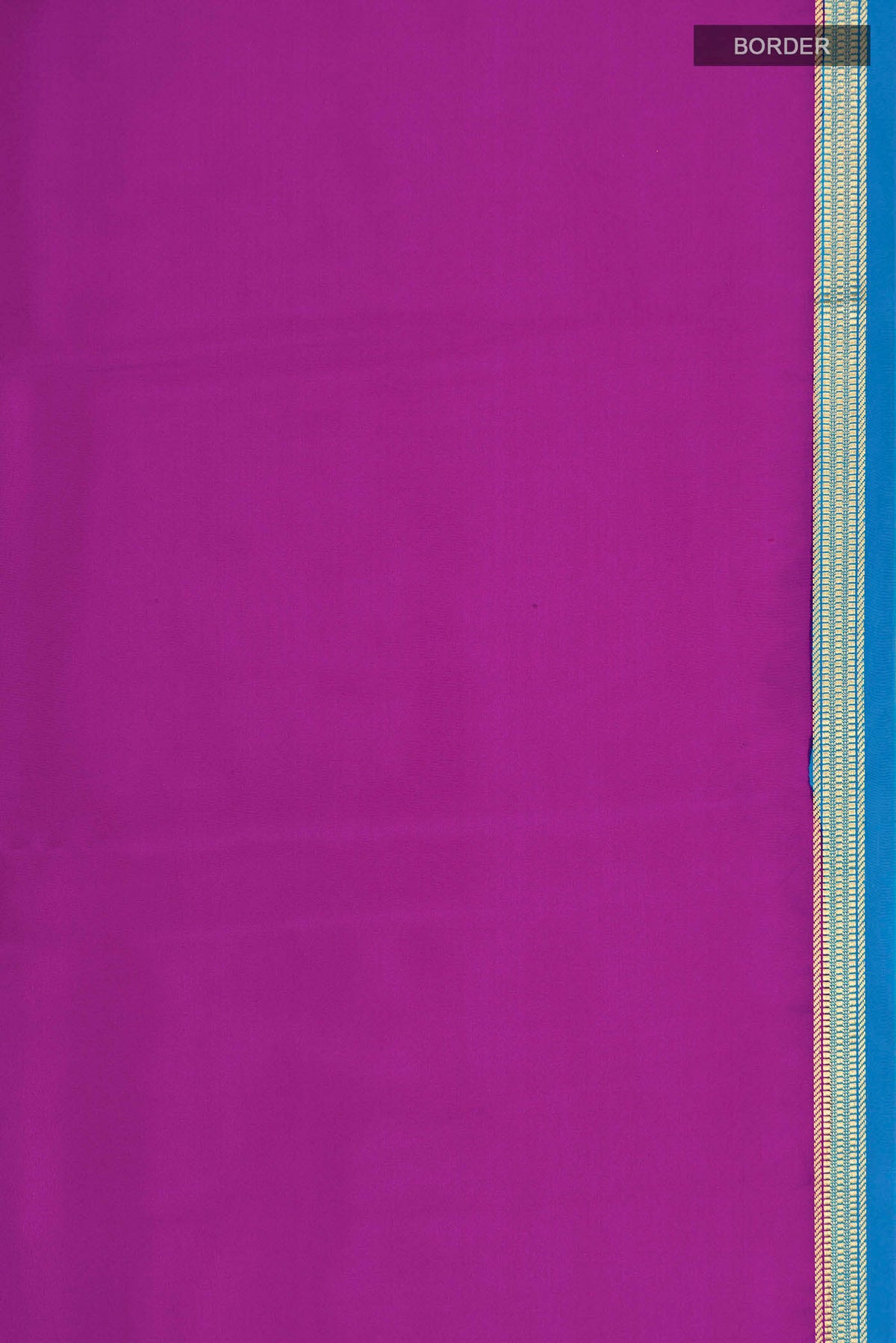 Border image of Pure Silk Pure Zari Purple Mysore Crepe Saree with Plain Body and Zari Border