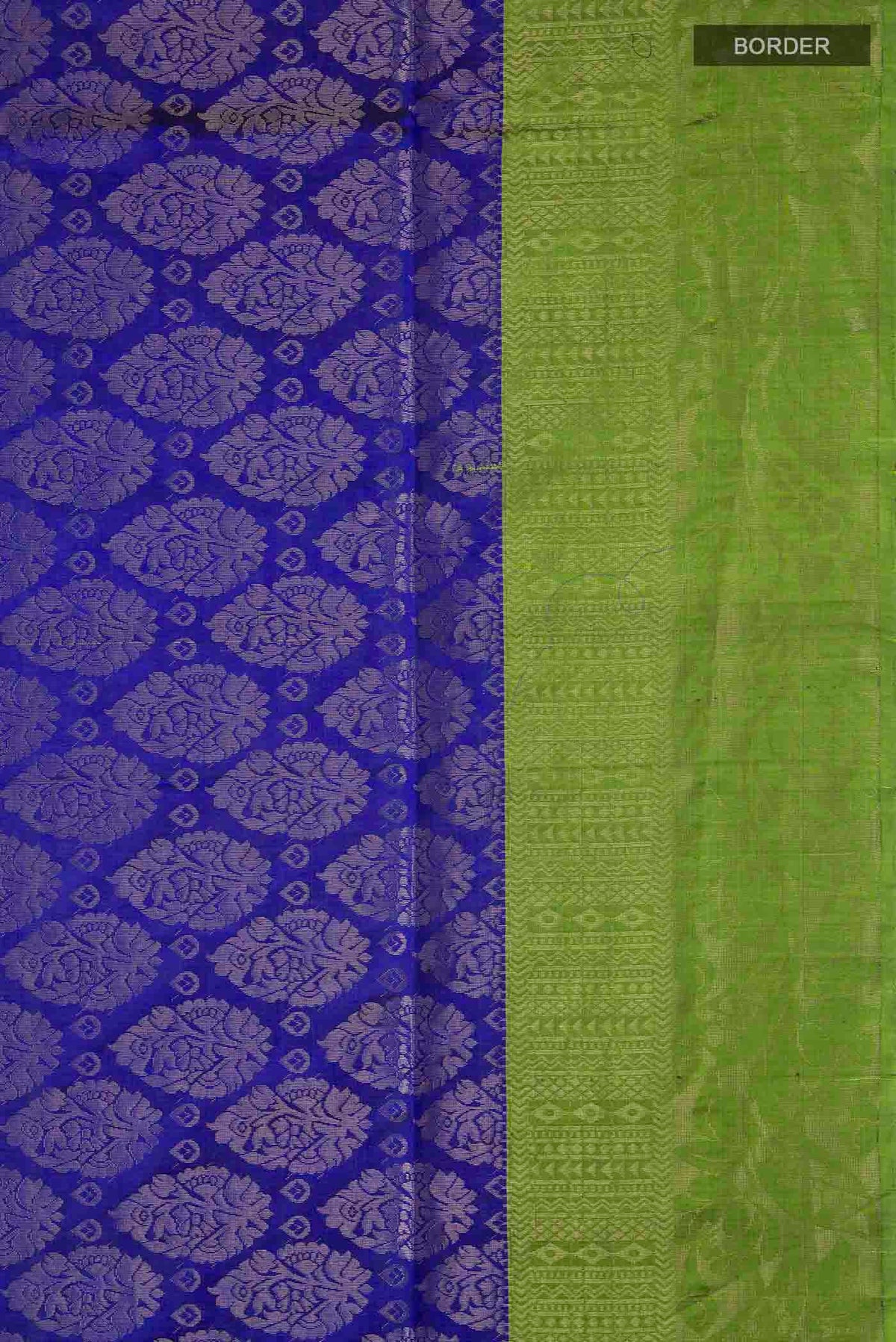 Border image of Blue Soft Silk Saree with Zari Brocade on the body and Zari Border