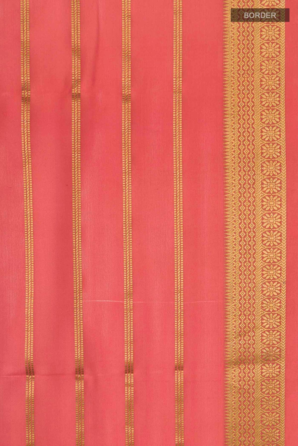 Border image of Green Mysore Crepe Saree with Printed design on the body and Zari Border