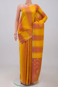 Multi Color Soft Silk Saree with Fancy on the body and Thin Zari Line.  displayed on a mannequin