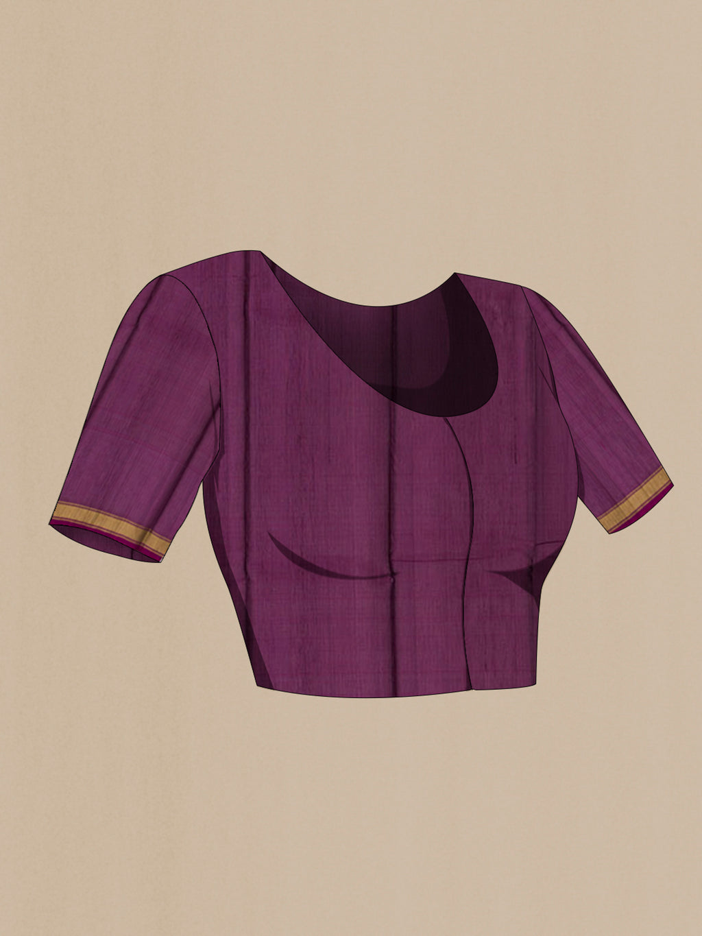 Close up image of the blouse of Yellow Silk Cotton Saree with Ikat Print on the body and Thin Zari Line. 