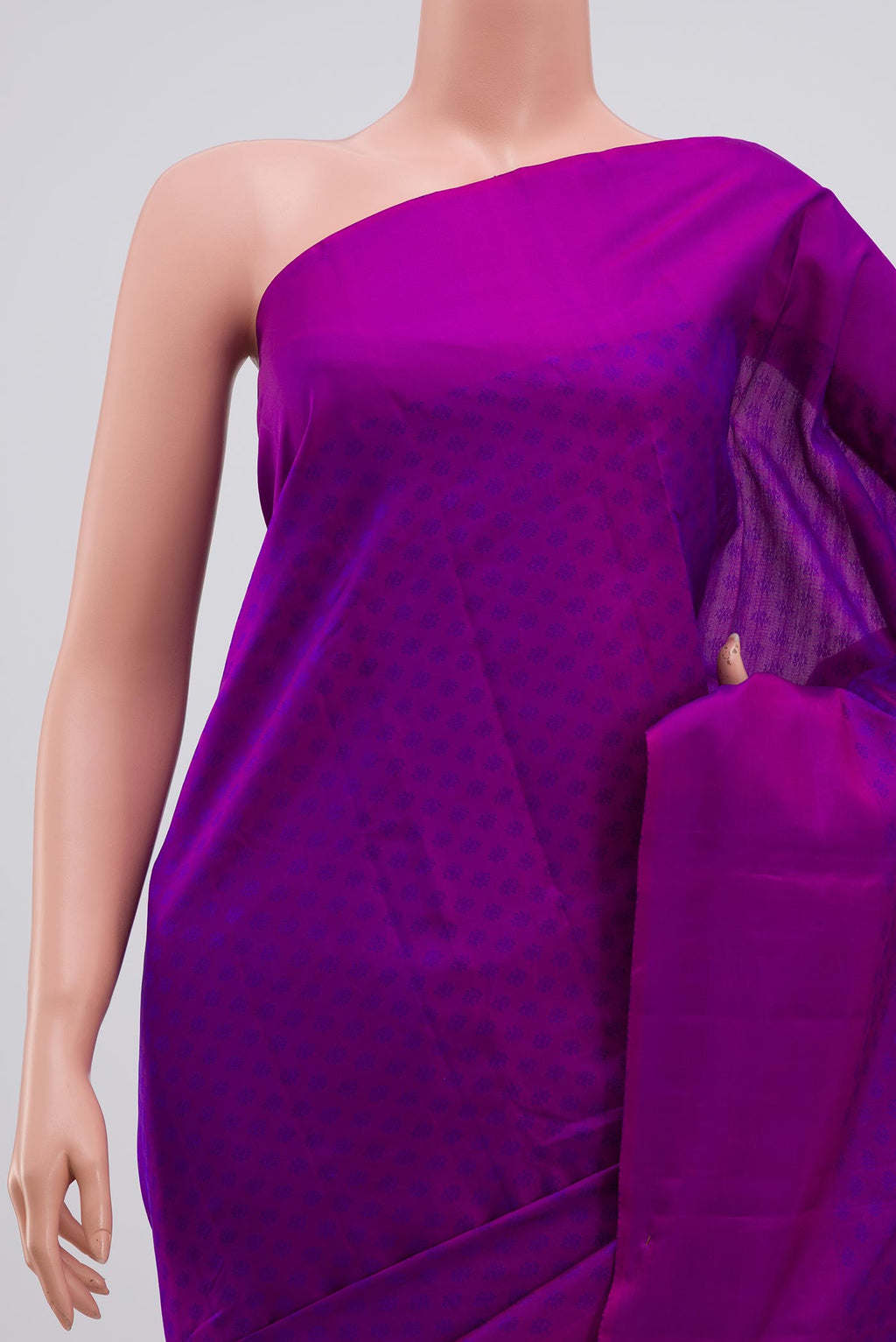 Border image of Purple Kanjivaram Saree with Jacquard design on the body and Plain Border. 