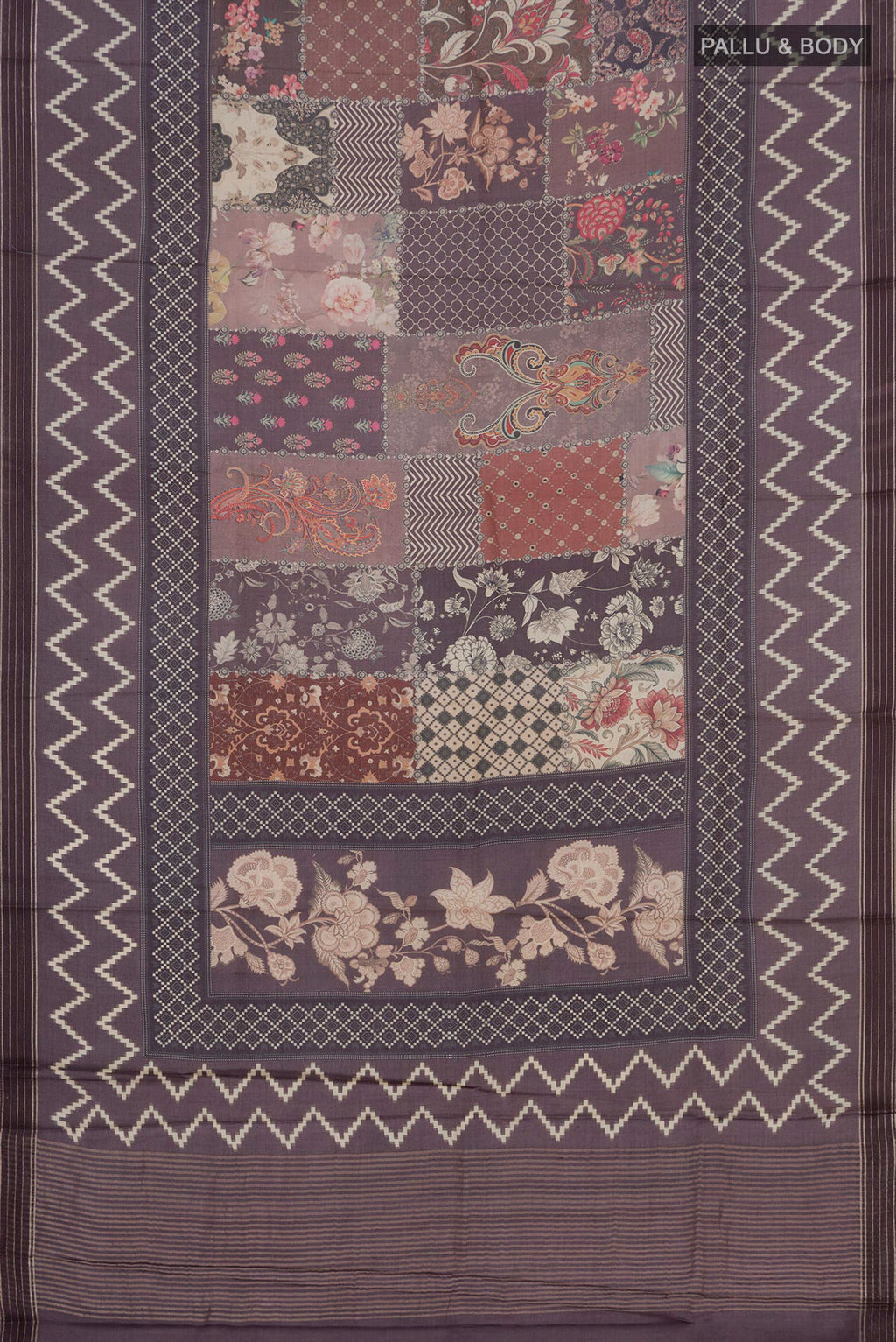 Flat view of Multi Color Tussar Silk Saree with Fancy on the body and Fancy Border. 