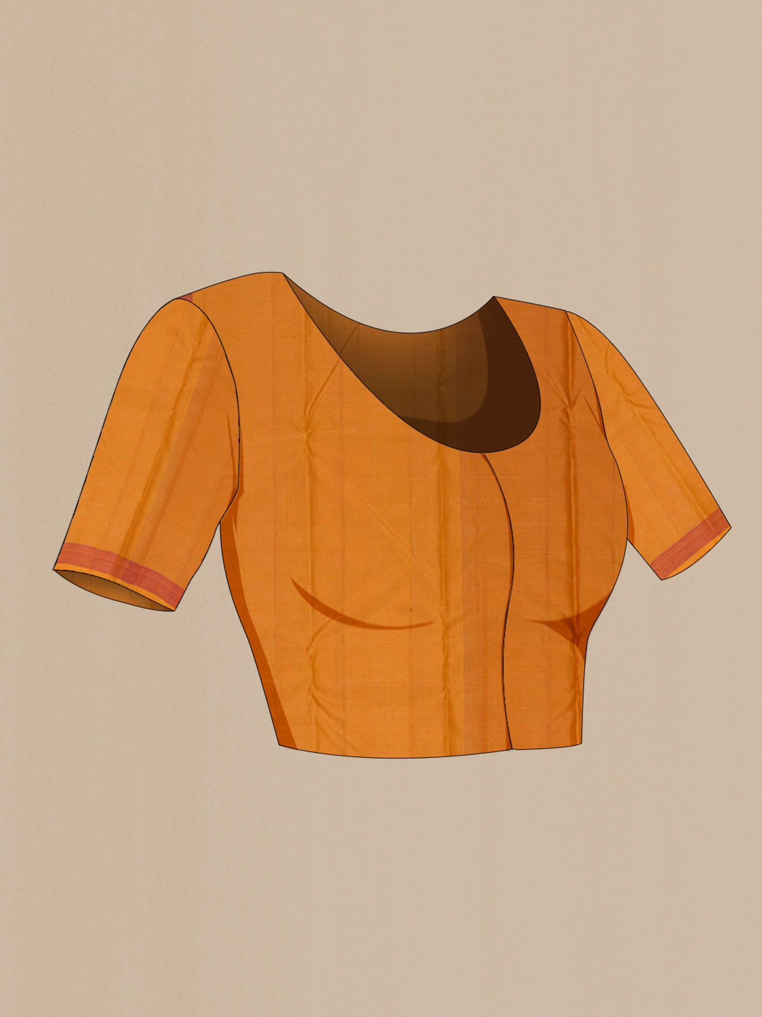 Close up image of the blouse of Blue Kanchipuram Silk Saree with Checked design on the body and Zari Border. 