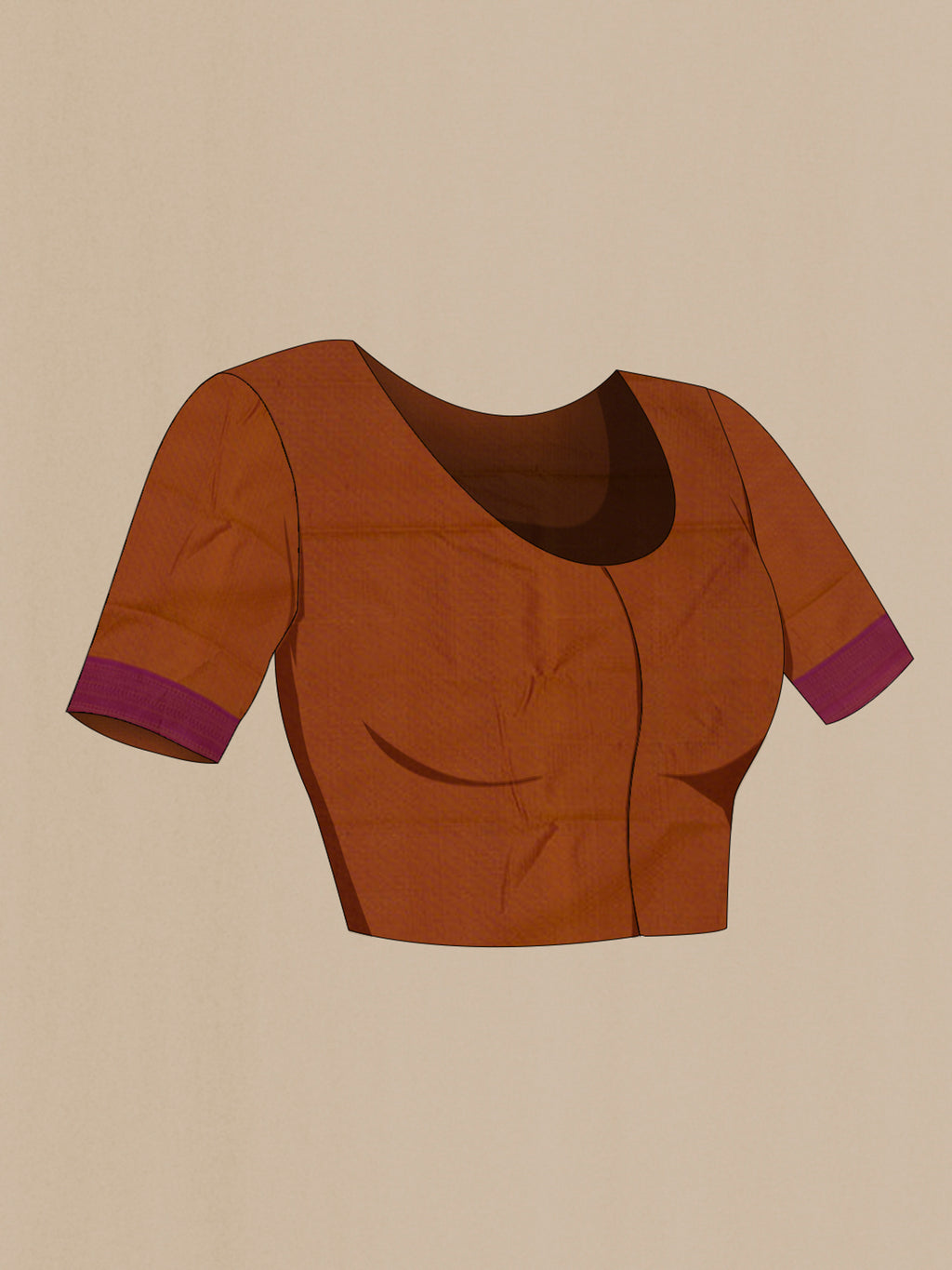 Close up image of the blouse of Mustard Soft Silk Saree with Jacquard design on the body and Thread Border. 